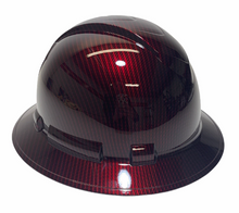 Load image into Gallery viewer, Custom Hard Hat Red Kandy Carbon Fiber Hydro Dipped Full Brim Ridgeline