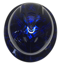 Load image into Gallery viewer, Custom Hydro Dipped Kandy Blue Negative American Flags MSA V-Gard Full Brim