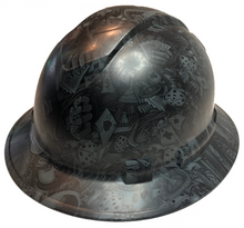 Load image into Gallery viewer, Custom Hydro Dipped Slate Gray Gambler Ridgeline Full Brim Hard Hat