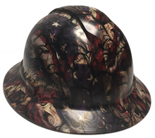 Load image into Gallery viewer, Custom Hard Hat Respect American Flags Insanity Skulls Ridgeline Full Brim