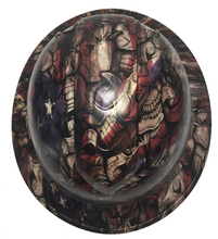 Load image into Gallery viewer, Custom Hard Hat Respect American Flags Insanity Skulls Ridgeline Full Brim