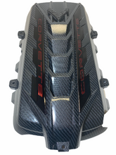 Load image into Gallery viewer, Custom Hydro Dipped 2020+ Corvette Engine Cover Sport Carbon Fiber With Corvette Red Letters