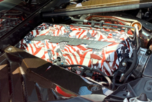 Load image into Gallery viewer, Custom Hydro Dipped 2020+ Corvette Engine Cover American Flags matte finish w/carbon fiber letters