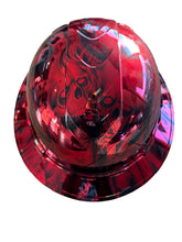 Load image into Gallery viewer, Custom Hydro Dipped Ridgeline Full Brim Vented Chrome Kandy Red No Evil Skulls
