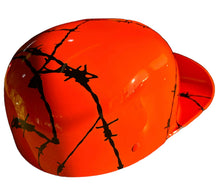 Load image into Gallery viewer, Custom Hydro Dipped Hi Vis Orange Barbed Wire Doughboy Mikes Pro Lid novelty helmet
