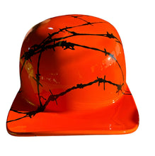 Load image into Gallery viewer, Custom Hydro Dipped Hi Vis Orange Barbed Wire Doughboy Mikes Pro Lid novelty helmet

