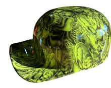 Load image into Gallery viewer, Custom Hydro Dipped Hi Vis Green Boss Skulls Doughboy Mikes Pro Lid novelty helmet
