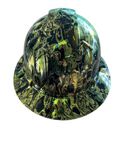 Load image into Gallery viewer, Custom Hydro Dipped Ridgeline Full Brim  Gold Chrome Filigree Skulls
