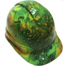 Load image into Gallery viewer, Hydro Dipped Hard Hat Ridgeline Cap Style Custom Hi Vis Green Slicked Out

