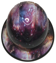 Load image into Gallery viewer, Custom Hard Hat Galaxy Hydro Dipped With Black EdgeGard Full Brim Ridgeline
