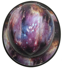 Load image into Gallery viewer, Custom Hard Hat Galaxy Hydro Dipped With Black EdgeGard Full Brim Ridgeline
