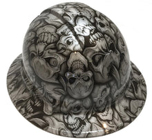 Load image into Gallery viewer, Custom Hard Hat Pearl White Insanity Skulls Full Brim Ridgeline
