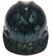 Load image into Gallery viewer, Custom Hard Hat Blue Green Chameleon Insanity Skulls MSA VGard Cap Style
