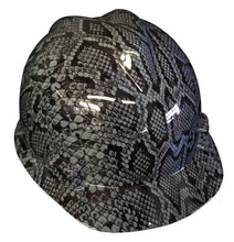 Load image into Gallery viewer, Hard Hat MSA V-Gard Cap Style Custom Gray Snake Skin
