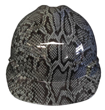 Load image into Gallery viewer, Hard Hat MSA V-Gard Cap Style Custom Gray Snake Skin

