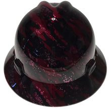 Load image into Gallery viewer, Custom Hard Hat Brandywine Red Marble Splash MSA V-Gard Full Brim
