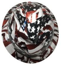 Load image into Gallery viewer, Custom Hard Hat American Flag MSA 500 Series V-Gard Full Brim 6 Point Harness
