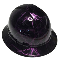 Load image into Gallery viewer, Custom Hard Hat Kandy Purple Lightning Hydro Dipped Full Brim Ridgeline
