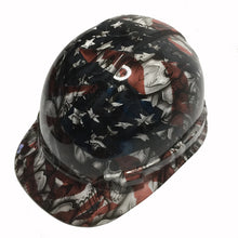 Load image into Gallery viewer, Custom Hard Hat American Flag Insanity Skulls Cap Style Ridgeline
