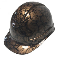 Load image into Gallery viewer, Custom Hard Hat Copper Metallic Insanity Skulls Cap Style Ridgeline
