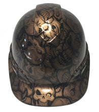 Load image into Gallery viewer, Custom Hard Hat Copper Metallic Insanity Skulls Cap Style Ridgeline
