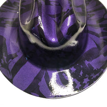 Load image into Gallery viewer, Custom Hydro Dipped Western Outlaw Hard Hat Plum Crazy Purple Midnight American Flags Cowboy Hat
