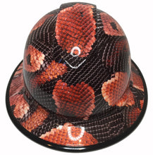 Load image into Gallery viewer, Hard Hat Ridgeline Full Brim Custom Boa Snake Skin Hydro Dipped With Black EdgeGard
