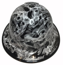 Load image into Gallery viewer, Custom Hydro Dipped Hard Hat White Flames Full Brim Ridgeline
