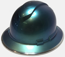 Load image into Gallery viewer, Custom Painted Blue Green Chameleon Ridgeline Full Brim With Chrome EdgeGard
