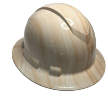 Load image into Gallery viewer, Custom Hydro Dipped Natural Woodgrain Hard Hat Ridgeline Full Brim
