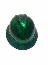 Load image into Gallery viewer, Custom Hard Hat Kandy Green Boss Skulls MSA V-Gard Full Brim
