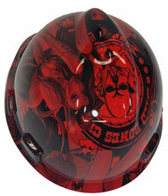 Load image into Gallery viewer, Hard Hat MSA V-Gard Cap Style Custom Red Fantasy Chic Hydro Dipped
