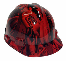 Load image into Gallery viewer, Hard Hat MSA V-Gard Cap Style Custom Red Fantasy Chic Hydro Dipped
