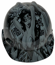 Load image into Gallery viewer, Hard Hat MSA V-Gard Cap Style Custom Gray Fantasy Chic Hydro Dipped
