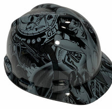 Load image into Gallery viewer, Hard Hat MSA V-Gard Cap Style Custom Gray Fantasy Chic Hydro Dipped
