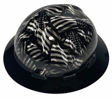 Load image into Gallery viewer, Custom Hard Hat Hydro Dipped Negative Flags with Black Brim MSA V-Gard Full Brim
