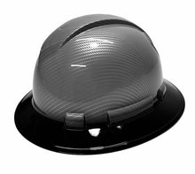 Load image into Gallery viewer, Custom Hard Hat Silver Carbon Fiber Hydro Dipped With Black Rim Full Brim Ridgeline

