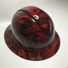 Load image into Gallery viewer, Custom Hard Hat Ridgeline Full Brim Red Bio Mechanical
