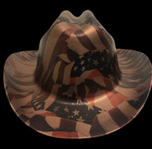 Load image into Gallery viewer, Custom Western Outlaw Copper Metallic American Flags Patriotic Series Cowboy Hat
