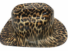 Load image into Gallery viewer, Custom Hydro Dipped Western Outlaw Cheetah Print Cowboy Hat
