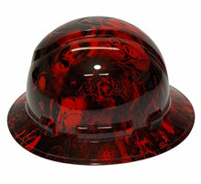 Load image into Gallery viewer, Hydro Dipped Hard Hat Ridgeline Full Brim Custom Red Bio Death
