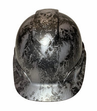 Load image into Gallery viewer, Hard Hat Ridgeline Cap Style Custom Silver Metallic Small Flaming Skulls
