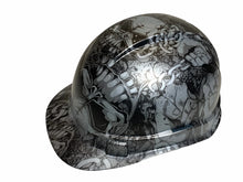 Load image into Gallery viewer, Hard Hat Ridgeline Cap Style Custom Silver Metallic Gnarly Chains and Skulls
