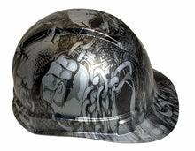 Load image into Gallery viewer, Hard Hat Ridgeline Cap Style Custom Silver Metallic Gnarly Chains and Skulls
