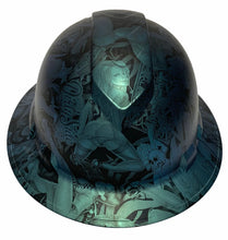 Load image into Gallery viewer, Custom Hydro Dipped Hard Hat Blue Green Chameleon Naughty Boy Full Brim Ridgeline
