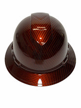 Load image into Gallery viewer, Custom Hard Hat Vented Copper Kandy Carbon Fiber Hydro Dipped Full Brim Ridgeline
