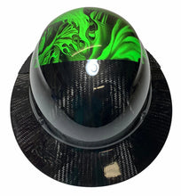 Load image into Gallery viewer, Custom Hydro Dipped Black and Green Ace of Skulls Lift DAX Fifty 50 Carbon Fiber HDF50C-19OC Full Brim Hard Hat
