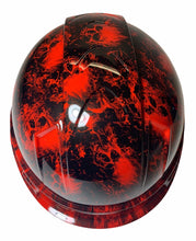 Load image into Gallery viewer, Hard Hat Ridgeline Cap Style Custom Red Small Flaming Skulls
