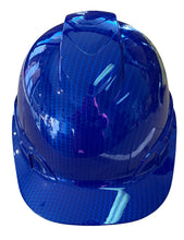 Load image into Gallery viewer, Custom Hard Hat Ridgeline Cap Style Blue True Weave Carbon Fiber
