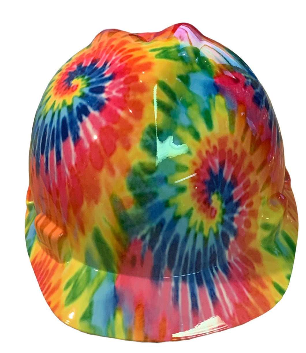 Hard Hat MSA V-Gard Cap Style Custom Light Tie Dye